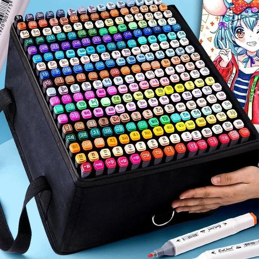 120 Colors Marker Pens Set Manga Brush Pen Student Drawing Sketch Kawaii Art School Supplies Stationery Paint Lettering Markers - Birmingham Toys & More
