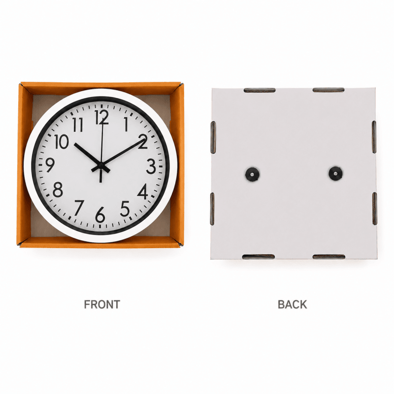 17.5cm White Wall Clock Silent Quartz Round Battery Operated Home Office Kitchen Clock - Birmingham Toys & More