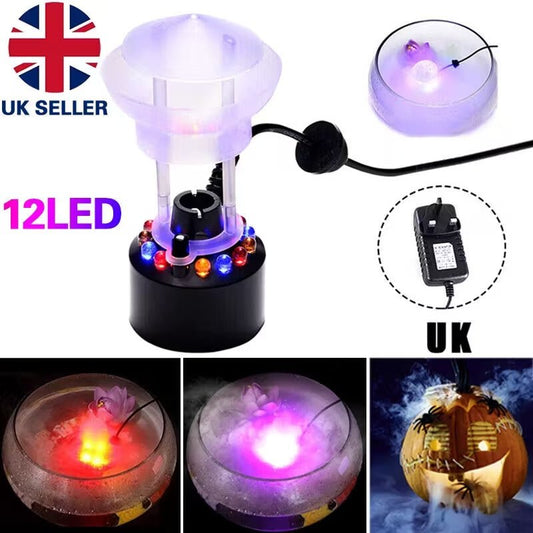 2 LED Ultrasonic Mist Maker - 300mL-H Fogger With Plug, Splash Guard For Pond-Fountain-Aquarium, Halloween Decor - Birmingham Toys & More