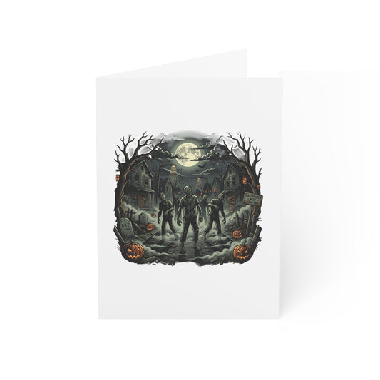 Halloween Zombie Haunted Toy Shop Greeting Card — Pack of 1/10/30/50