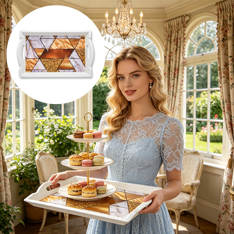 Large Serving Tray with Grip Handles – Breakfast in Bed, Tea & Food Prep
