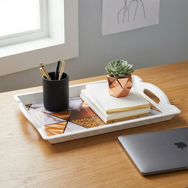 Large Serving Tray with Grip Handles – Breakfast in Bed, Tea & Food Prep