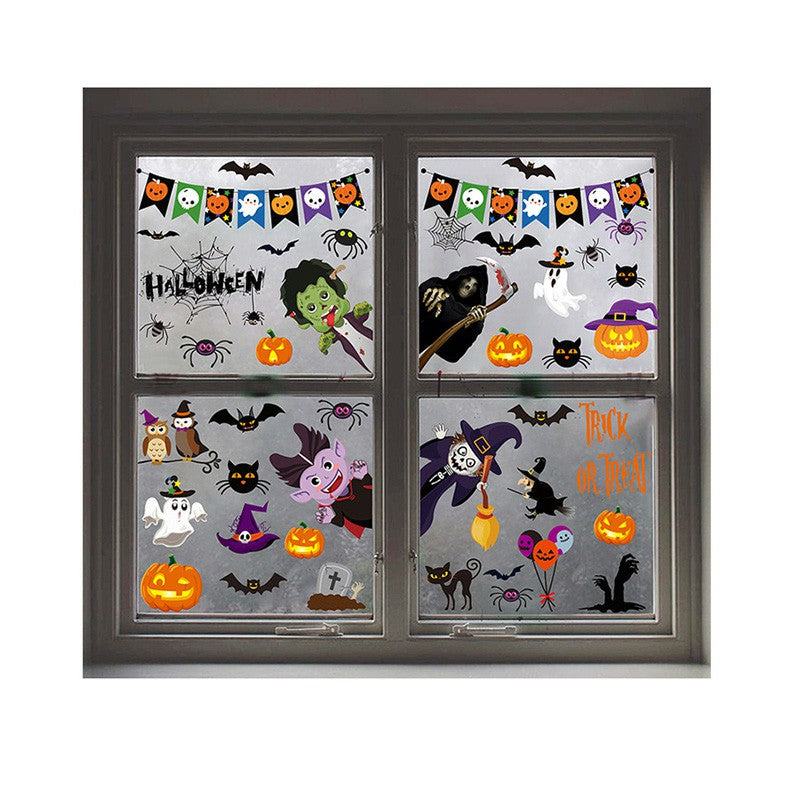 Halloween Window Stickers – 9 Sheets Witch Pumpkin Ghost Decorations