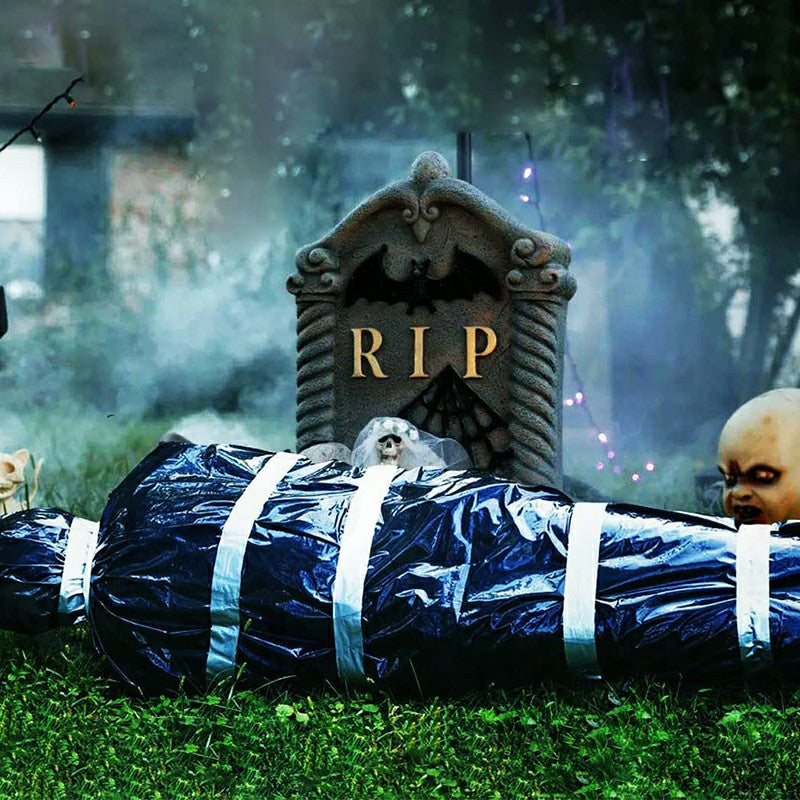 Black plastic body bag prop