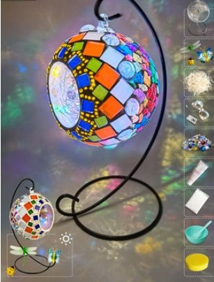 DIY Hanging Menorah Lamp Mosaic Handmade Glass Children's Puzzle Homemade Toys - Birmingham Toys & More