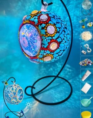 DIY Hanging Menorah Lamp Mosaic Handmade Glass Children's Puzzle Homemade Toys - Birmingham Toys & More