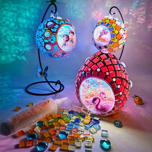 DIY Hanging Menorah Lamp Mosaic Handmade Glass Children's Puzzle Homemade Toys - Birmingham Toys & More