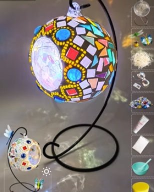 DIY Hanging Menorah Lamp Mosaic Handmade Glass Children's Puzzle Homemade Toys - Birmingham Toys & More