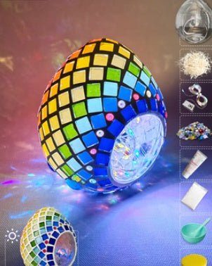 DIY Hanging Menorah Lamp Mosaic Handmade Glass Children's Puzzle Homemade Toys - Birmingham Toys & More