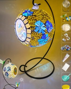 DIY Hanging Menorah Lamp Mosaic Handmade Glass Children's Puzzle Homemade Toys - Birmingham Toys & More
