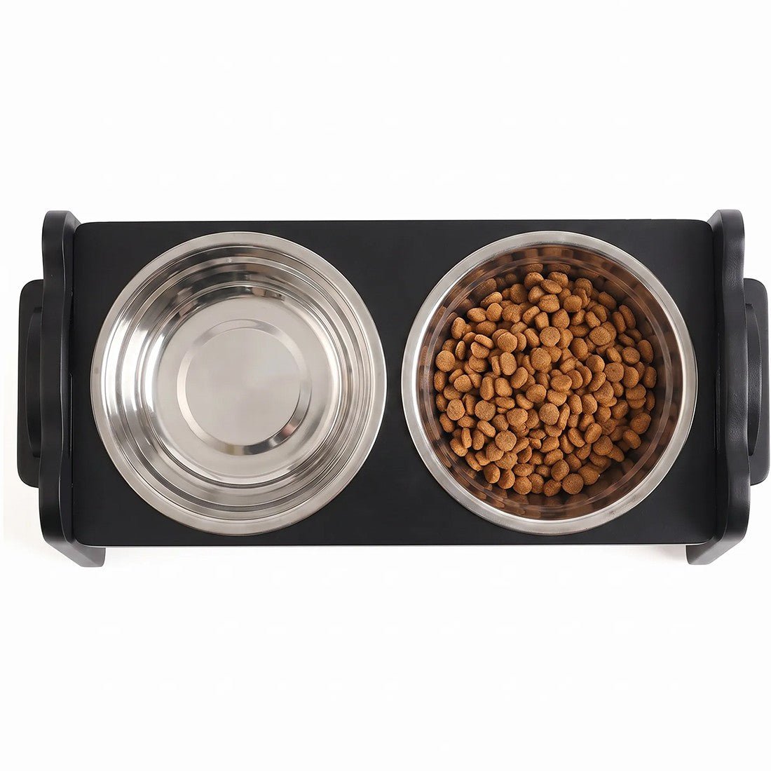 Large Dog Food Feeding Stand Station Stainless Double Raised Bowls Steel Holder - Birmingham Toys & More
