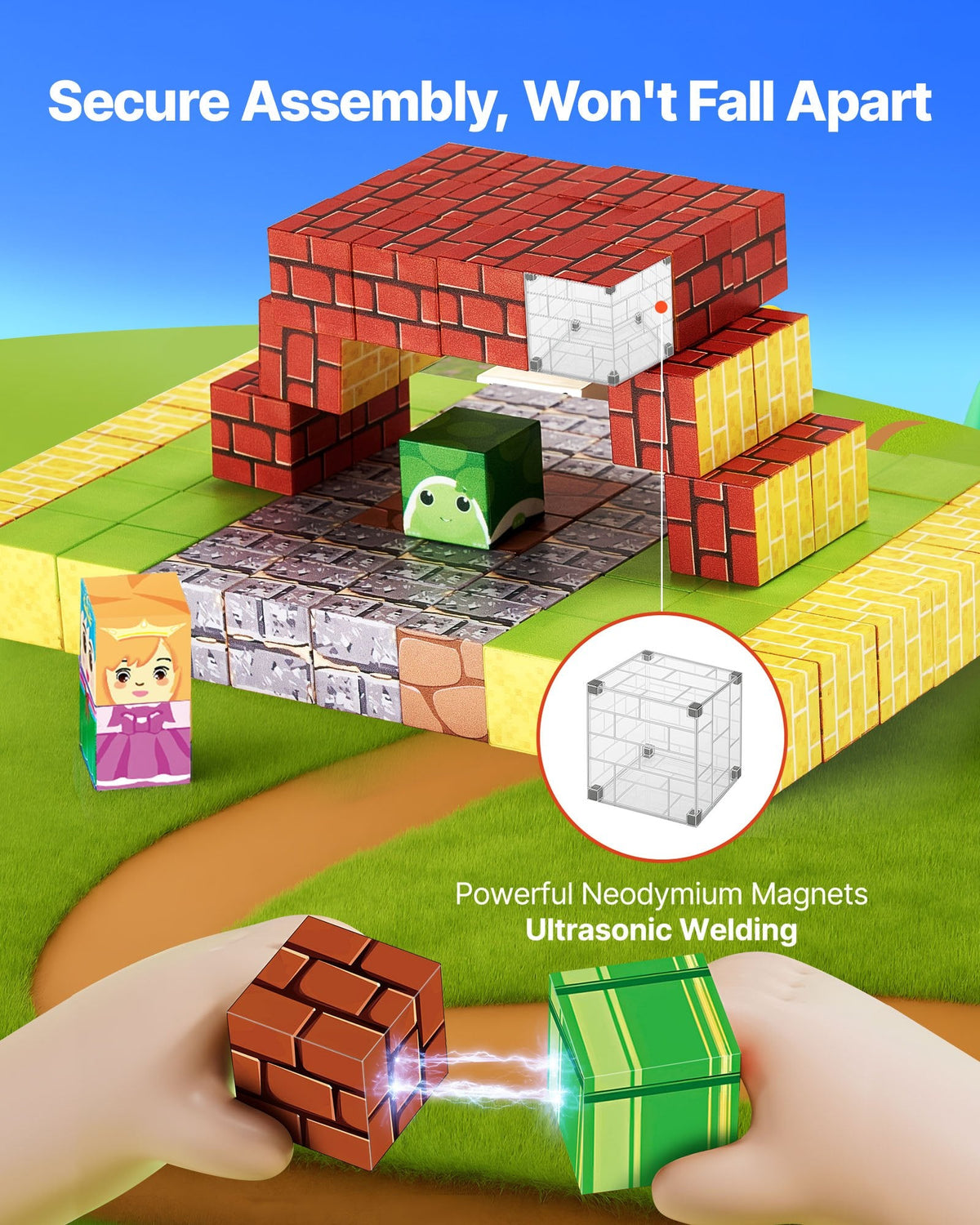 Magnetic Blocks, 100 PCS Magnet Blocks Set, Magnetic Building Cubes For Kids, STEM Montessori Sensory Toys For Christmas Birthday Gift, Construction Stacking Toy For Ages 3 And Years Old Boys & Girls - Birmingham Toys & More