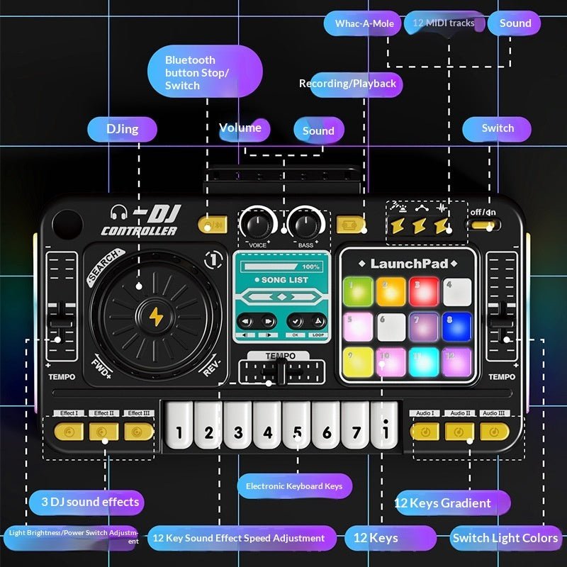 Multi-function DJ Music Lighting Electronic Keyboard - Birmingham Toys & More