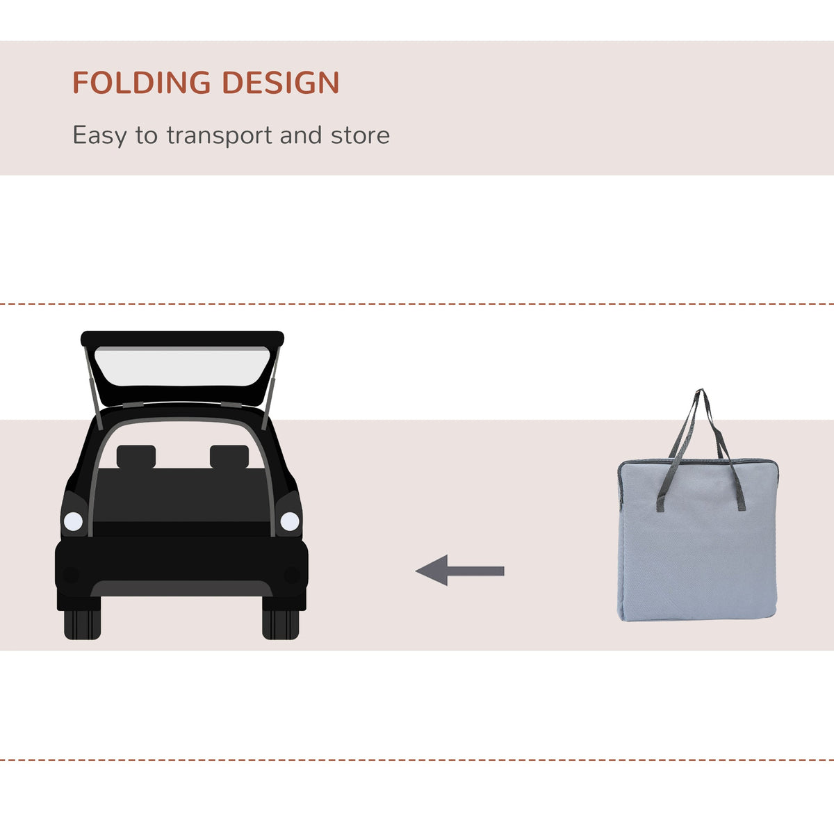 PawHut Pet Carrier Folding Bag Car Seat Cat Dog Puppy Kennel Portable Travel Cage Tote Case Mesh Holder House Grey - Birmingham Toys & More