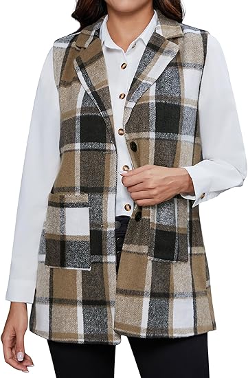 Plaid Waistcoat | Classic Check Vest for Men & Women - Birmingham Toys & More