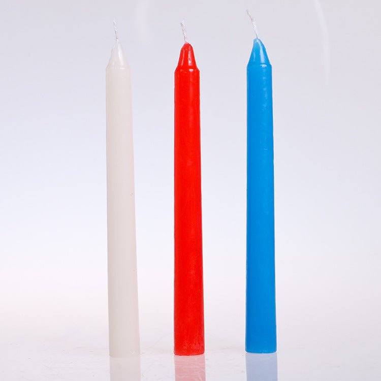 Three Red, White And Blue Low-temperature Unironed Candles - Birmingham Toys & More